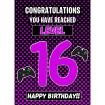 16th Level Gamer Birthday Card
