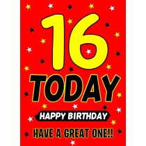 16 Today Birthday Card