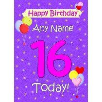 Personalised 16th Birthday Card (Lilac)