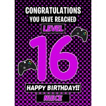 Niece 16th Birthday Card (Level Up Gamer)