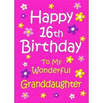 Granddaughter 16th Birthday Card (Pink)