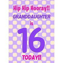 Granddaughter 16th Birthday Card (Purple Spots)