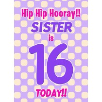 Sister 16th Birthday Card (Purple Spots)