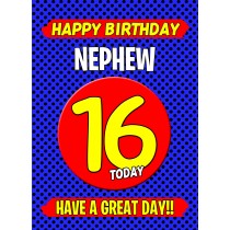 Nephew 16th Birthday Card (Blue)