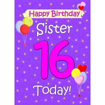 Sister 16th Birthday Card (Lilac)