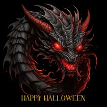 Gothic Fantasy Dragon Halloween Square Card (Design 16)