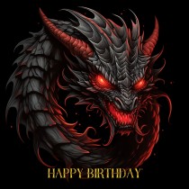 Gothic Fantasy Dragon Birthday Square Card (Design 16)