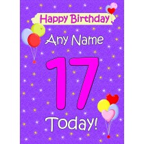 Personalised 17th Birthday Card (Lilac)