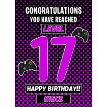 Niece 17th Birthday Card (Level Up Gamer)
