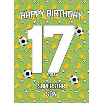 17th Birthday Football Card for Son