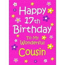 Cousin 17th Birthday Card (Pink)