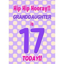 Granddaughter 17th Birthday Card (Purple Spots)