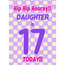 Daughter 17th Birthday Card (Purple Spots)