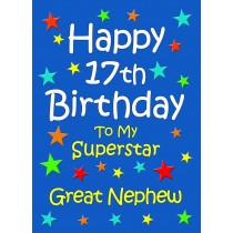 Great Nephew 17th Birthday Card (Blue)
