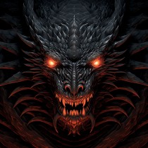 Gothic Fantasy Dragon Blank Square Card (Design 17)