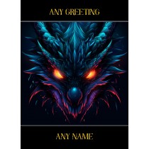Personalised Fantasy Art Dragon Greeting Card (Design 3)