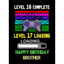 Brother 17th Birthday Card (Gamer, Design 2)
