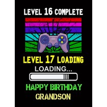 Grandson 17th Birthday Card (Gamer, Design 2)