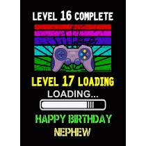 Nephew 17th Birthday Card (Gamer, Design 2)