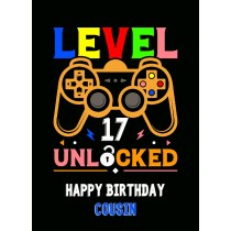 Cousin 17th Birthday Card (Gamer, Design 4)