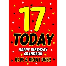 17 Today Birthday Card (Grandson)