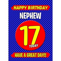 Nephew 17th Birthday Card (Blue)