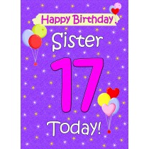 Sister 17th Birthday Card (Lilac)