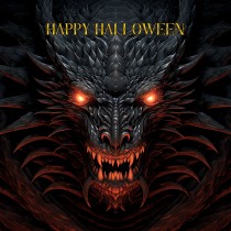 Gothic Fantasy Dragon Halloween Square Card (Design 17)