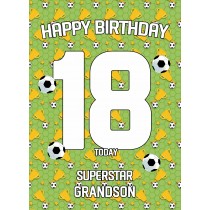 18th Birthday Football Card for Grandson