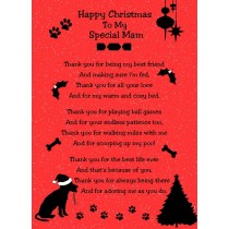 from The Dog Verse Poem Christmas Card (Red, Happy Christmas, Special Mam)