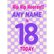 Personalised 18 Today Birthday Card (Purple)