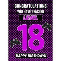 18th Level Gamer Birthday Card