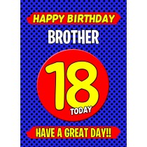 Brother 18th Birthday Card (Blue)