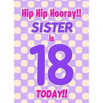 Sister 18th Birthday Card (Purple Spots)