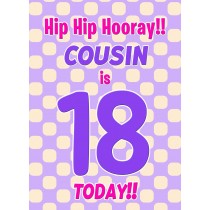 Cousin 18th Birthday Card (Purple Spots)