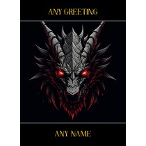 Personalised Fantasy Art Dragon Greeting Card (Design 11)