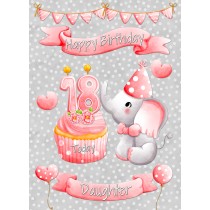 Daughter 18th Birthday Card (Grey Elephant)