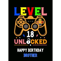 Brother 18th Birthday Card (Gamer, Design 4)