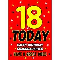 18 Today Birthday Card (Granddaughter)
