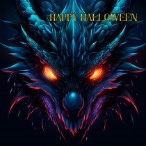 Gothic Fantasy Dragon Halloween Square Card (Design 18)