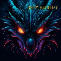 Gothic Fantasy Dragon Birthday Square Card (Design 18)