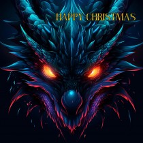 Gothic Fantasy Dragon Christmas Square Card (Design 18)