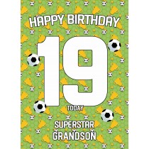 19th Birthday Football Card for Grandson