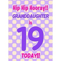 Granddaughter 19th Birthday Card (Purple Spots)