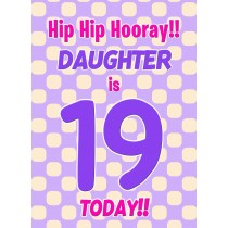 Daughter 19th Birthday Card (Purple Spots)