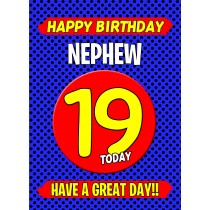 Nephew 19th Birthday Card (Blue)