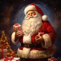Santa Claus Art Christmas Square Card (Design 6)