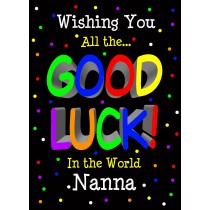 Good Luck Card for Nanna (Black) 