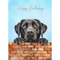Black Labrador Dog Art Birthday Card