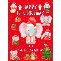 1st Christmas Card For Special Daughter (Red)